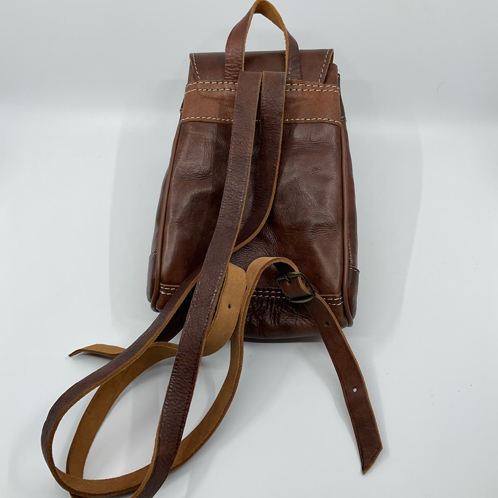 Vintage Southwestern | Tapestry Leather Mini Backpack | Boho - Picture 3 of 7